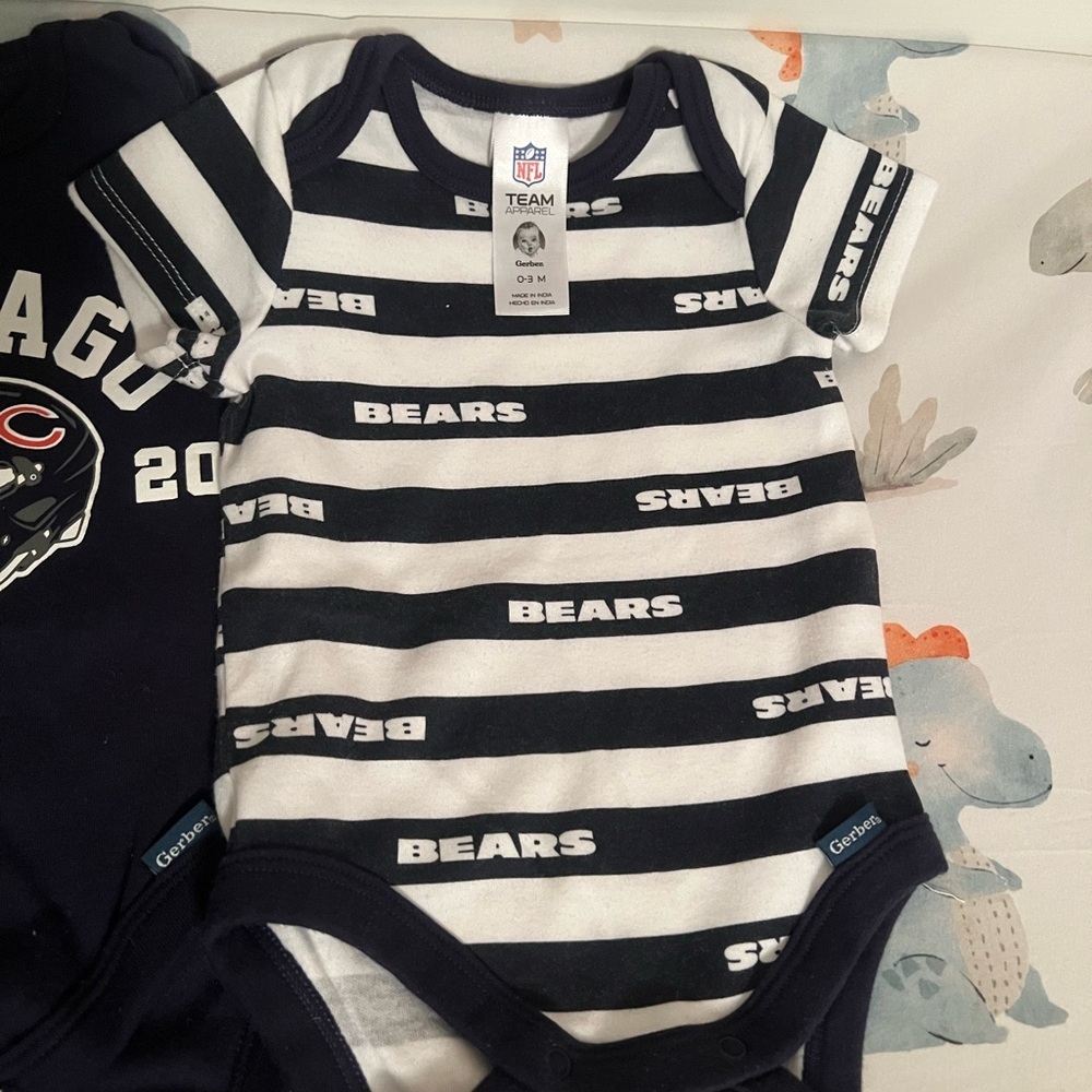 Chicago Bears Baby Bodysuit Set - Navy, White, Gray newborn - Picture 3 of 4